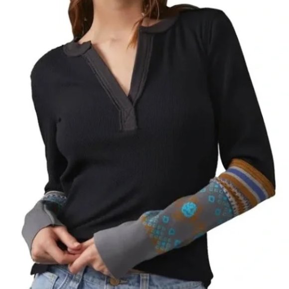 NWT Free People Mikah Layering Thermal Cuff / Black Combo - Picture 3 of 5